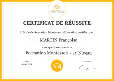 specimen formation montessori niveau 2